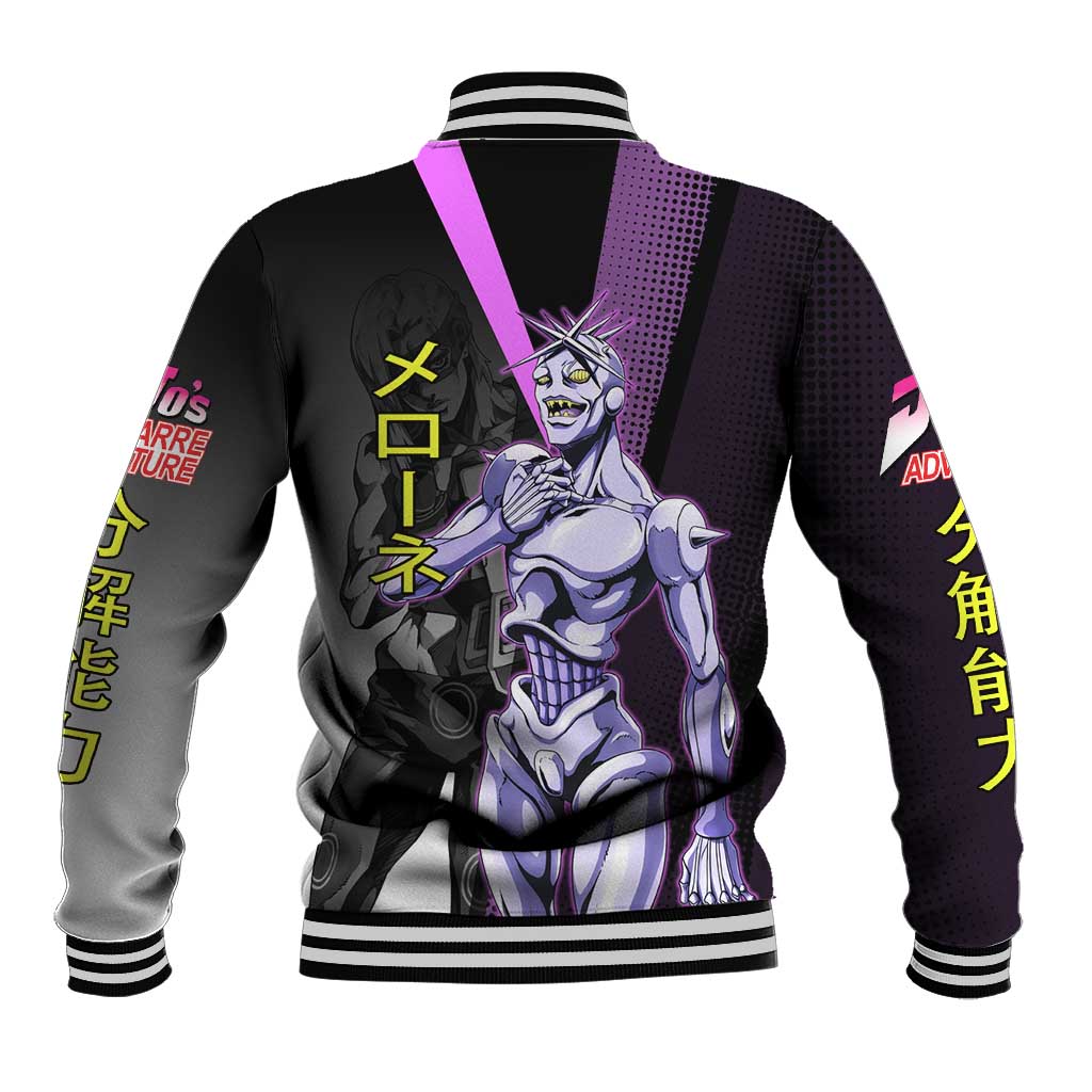 Melone JoJo’s Bizarre Adventure Baseball Jacket with Laptop-Featured Stand Display - The Mazicc