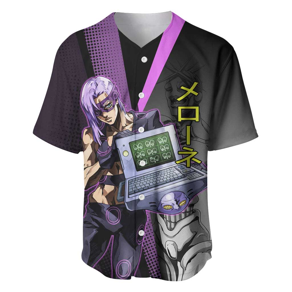 Melone JoJo’s Bizarre Adventure Baseball Jersey with Laptop-Featured Stand Display - The Mazicc