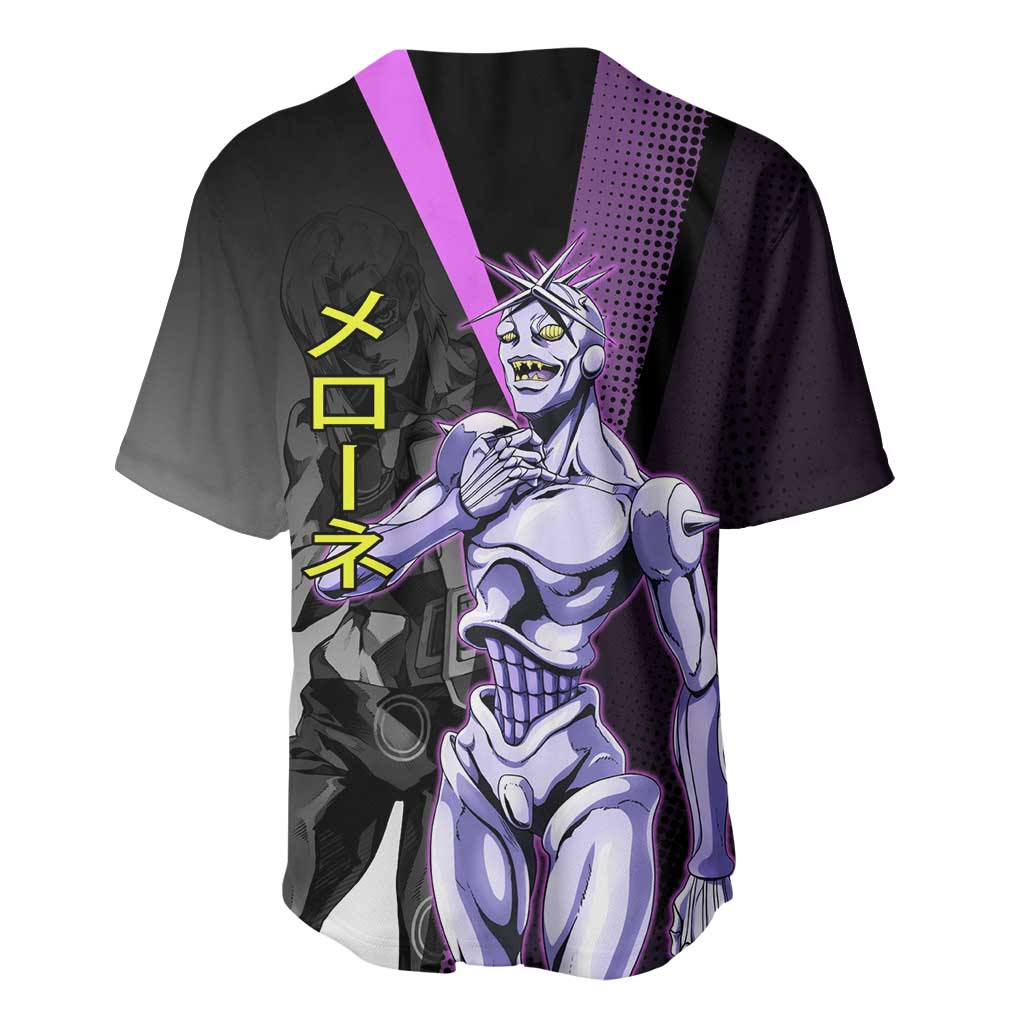 Melone JoJo’s Bizarre Adventure Baseball Jersey with Laptop-Featured Stand Display - The Mazicc