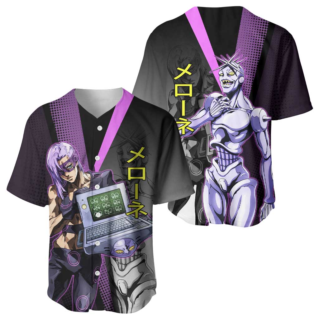 Melone JoJo’s Bizarre Adventure Baseball Jersey with Laptop-Featured Stand Display - The Mazicc