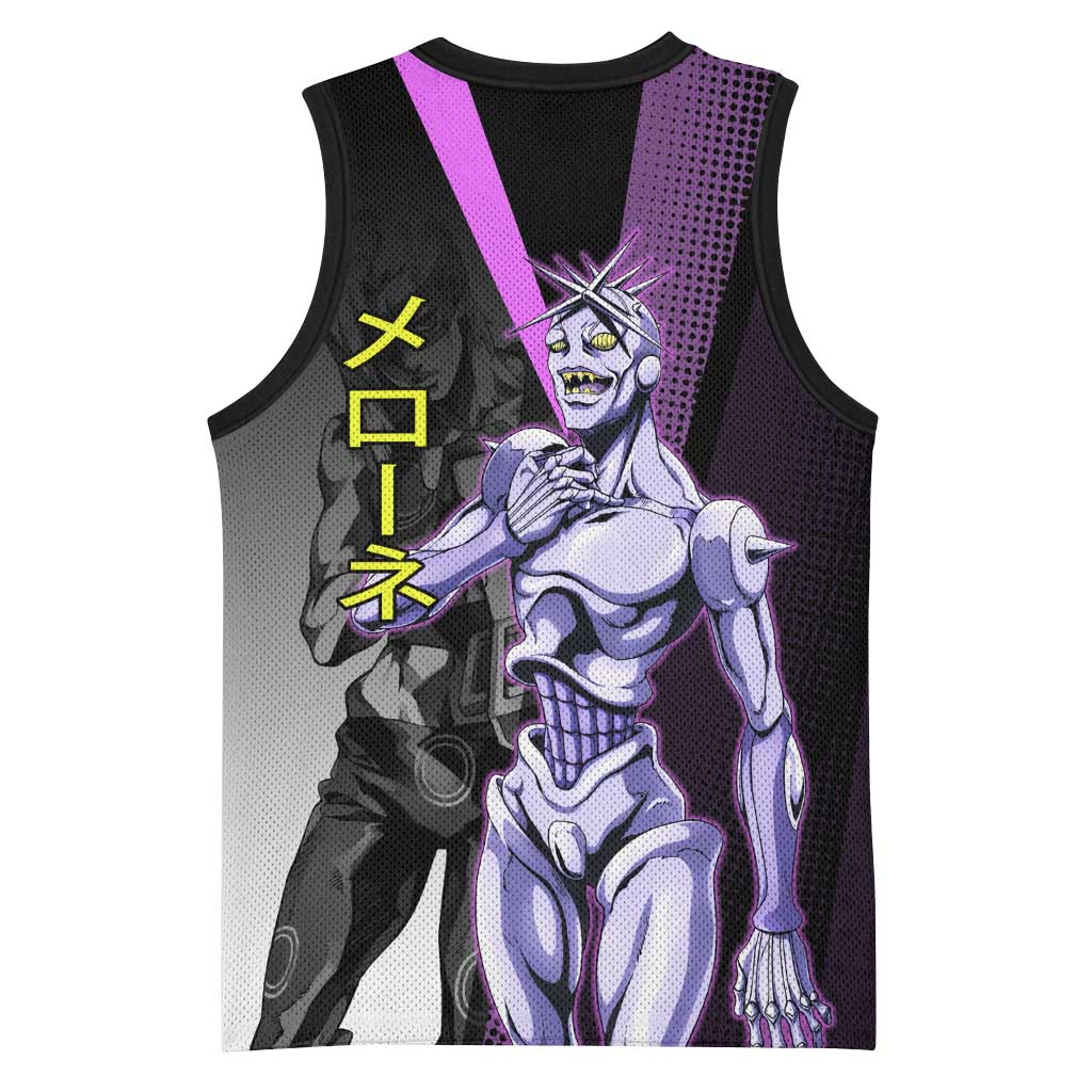 Melone JoJo’s Bizarre Adventure Basketball Jersey with Laptop-Featured Stand Display - The Mazicc