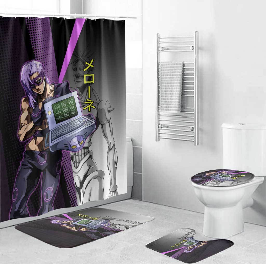 Melone JoJo’s Bizarre Adventure Bathroom Set with Laptop-Featured Stand Display - The Mazicc