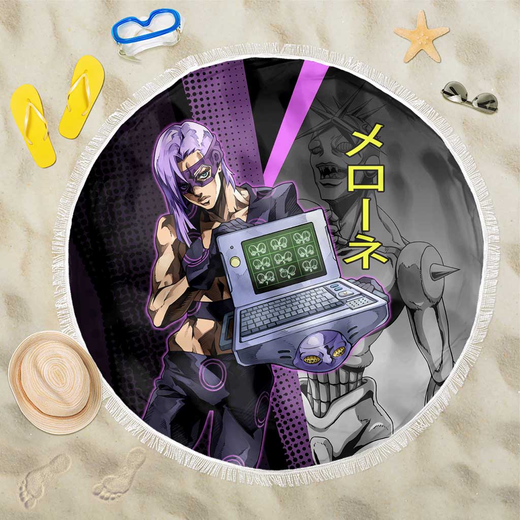 Melone JoJo’s Bizarre Adventure Beach Blanket with Laptop-Featured Stand Display - The Mazicc
