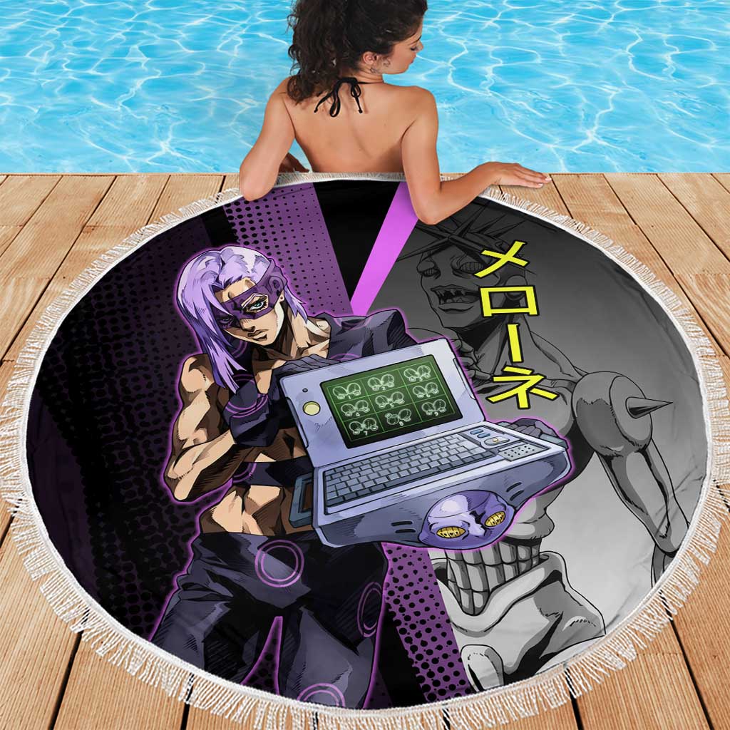 Melone JoJo’s Bizarre Adventure Beach Blanket with Laptop-Featured Stand Display - The Mazicc