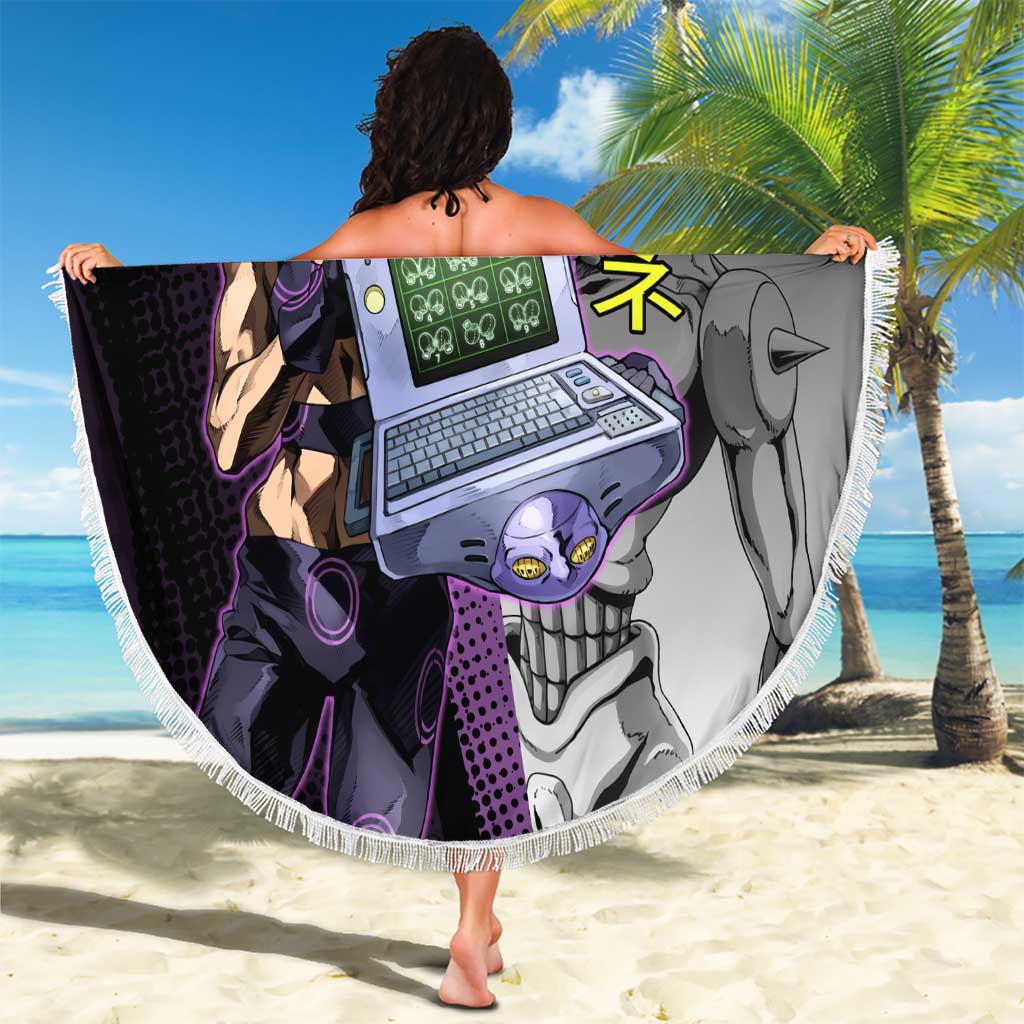 Melone JoJo’s Bizarre Adventure Beach Blanket with Laptop-Featured Stand Display - The Mazicc