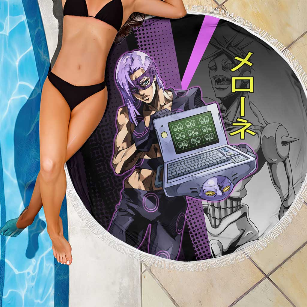 Melone JoJo’s Bizarre Adventure Beach Blanket with Laptop-Featured Stand Display - The Mazicc