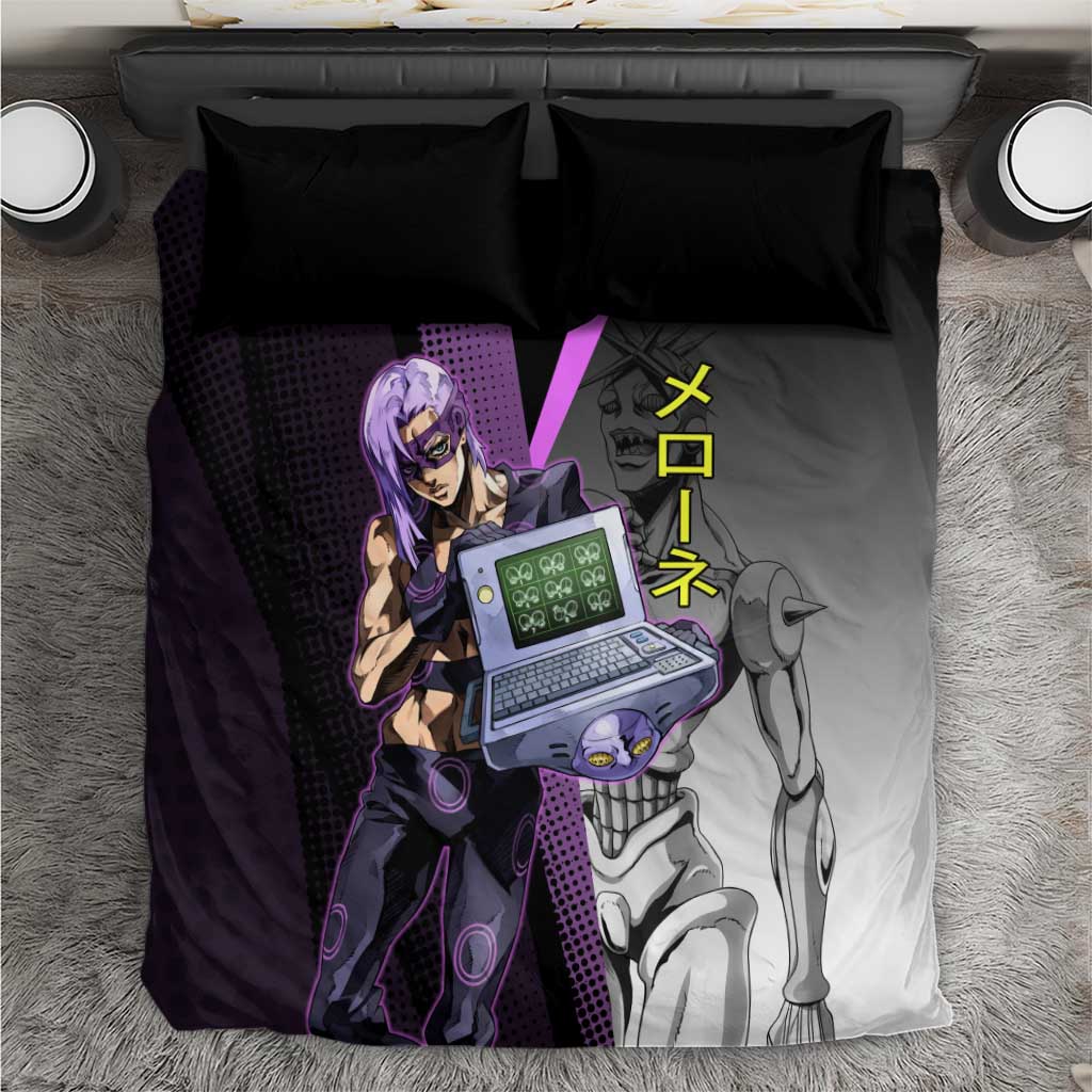 Melone JoJo’s Bizarre Adventure Bedding Set with Laptop-Featured Stand Display - The Mazicc