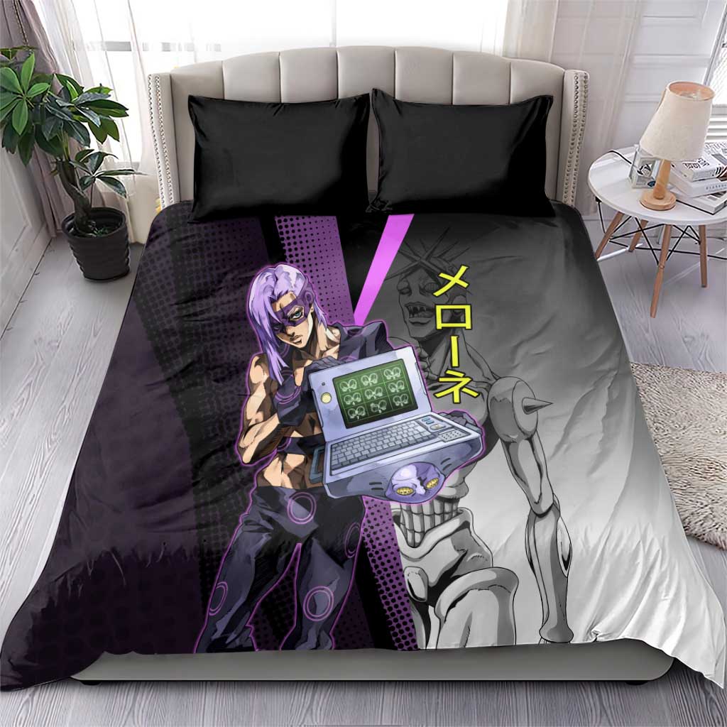 Melone JoJo’s Bizarre Adventure Bedding Set with Laptop-Featured Stand Display - The Mazicc