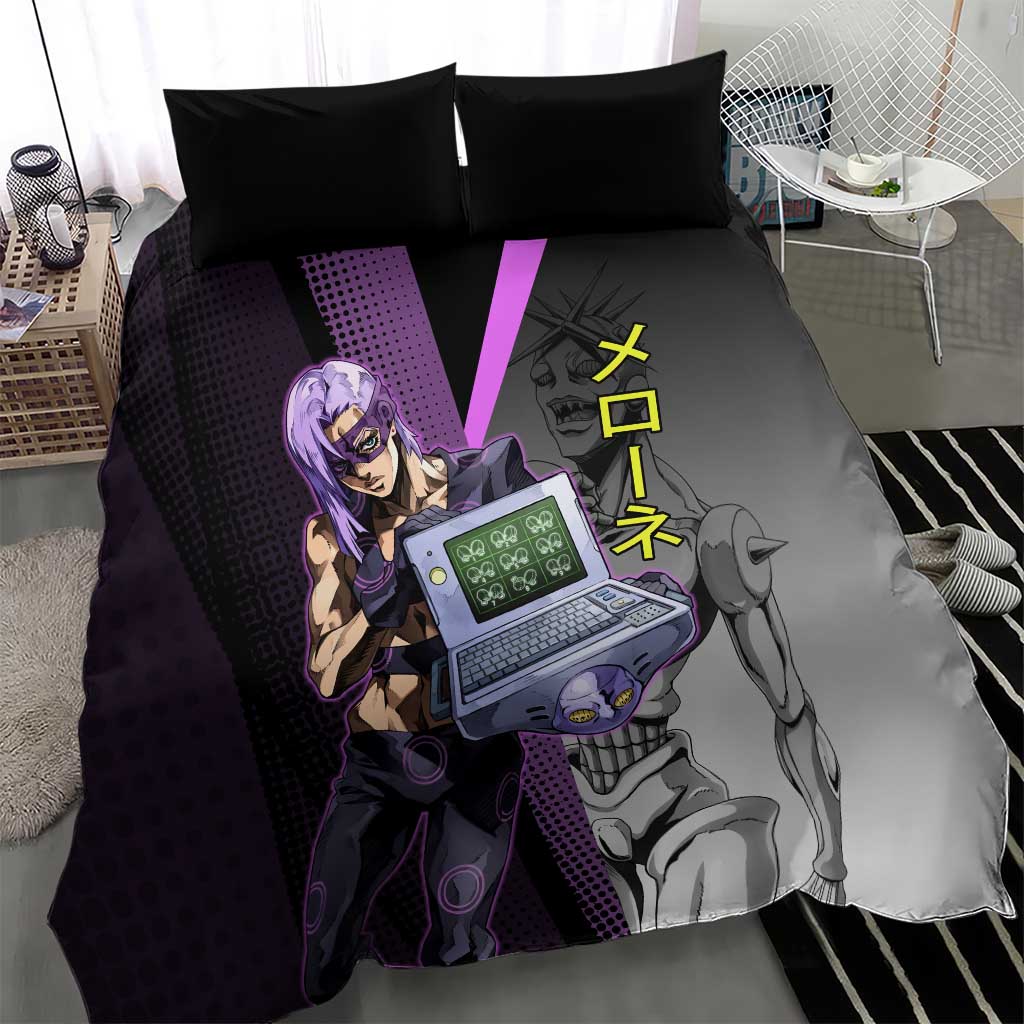 Melone JoJo’s Bizarre Adventure Bedding Set with Laptop-Featured Stand Display - The Mazicc