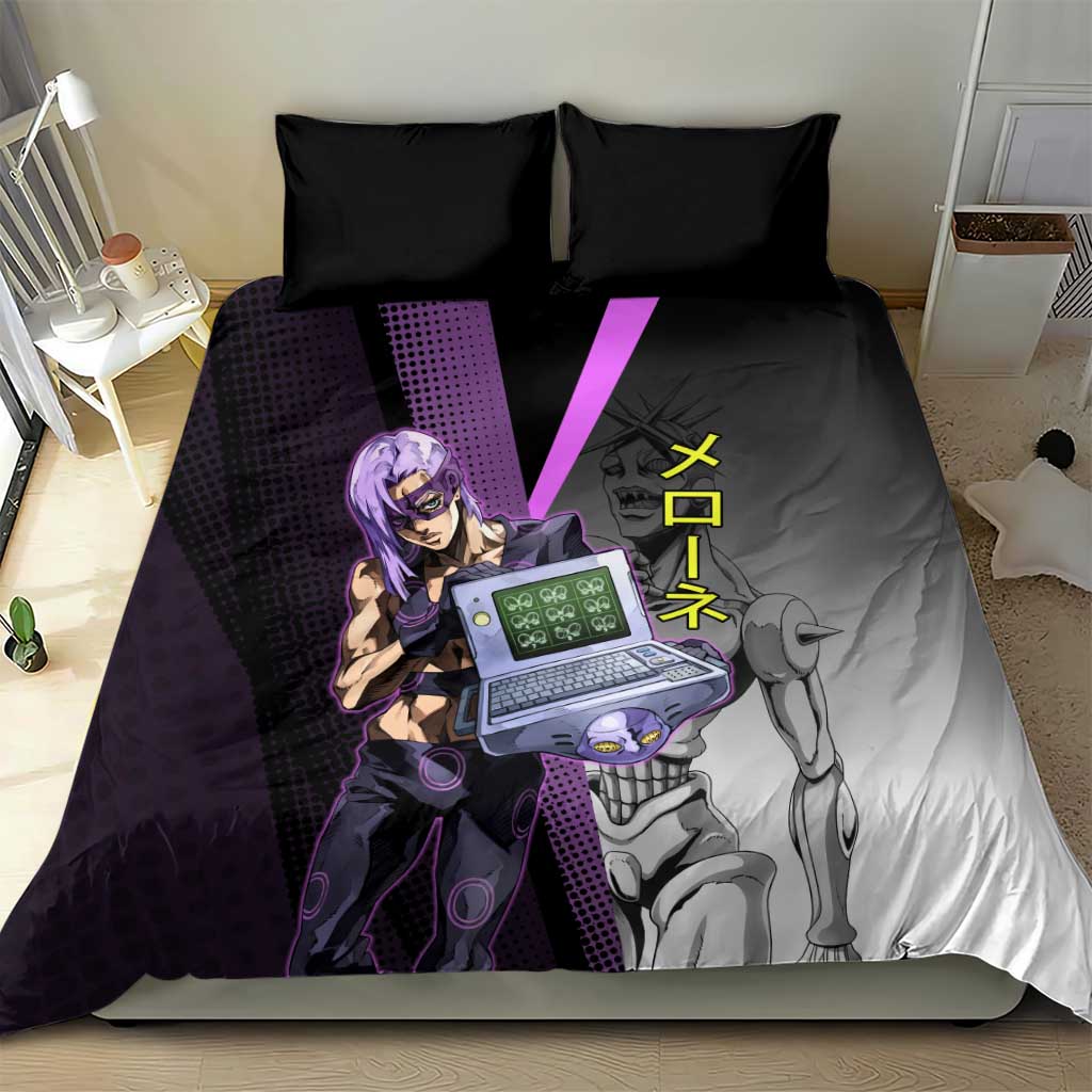 Melone JoJo’s Bizarre Adventure Bedding Set with Laptop-Featured Stand Display - The Mazicc