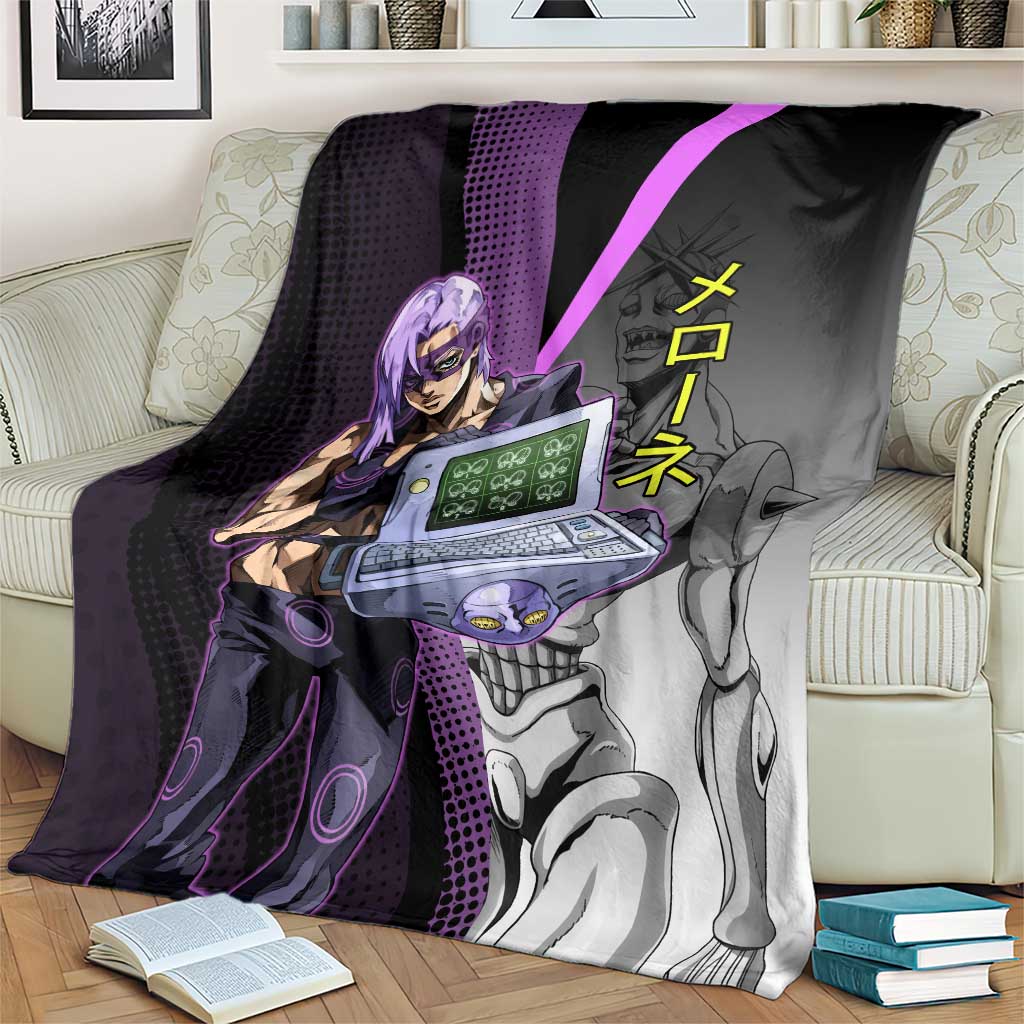 Melone JoJo’s Bizarre Adventure Blanket with Laptop-Featured Stand Display - The Mazicc
