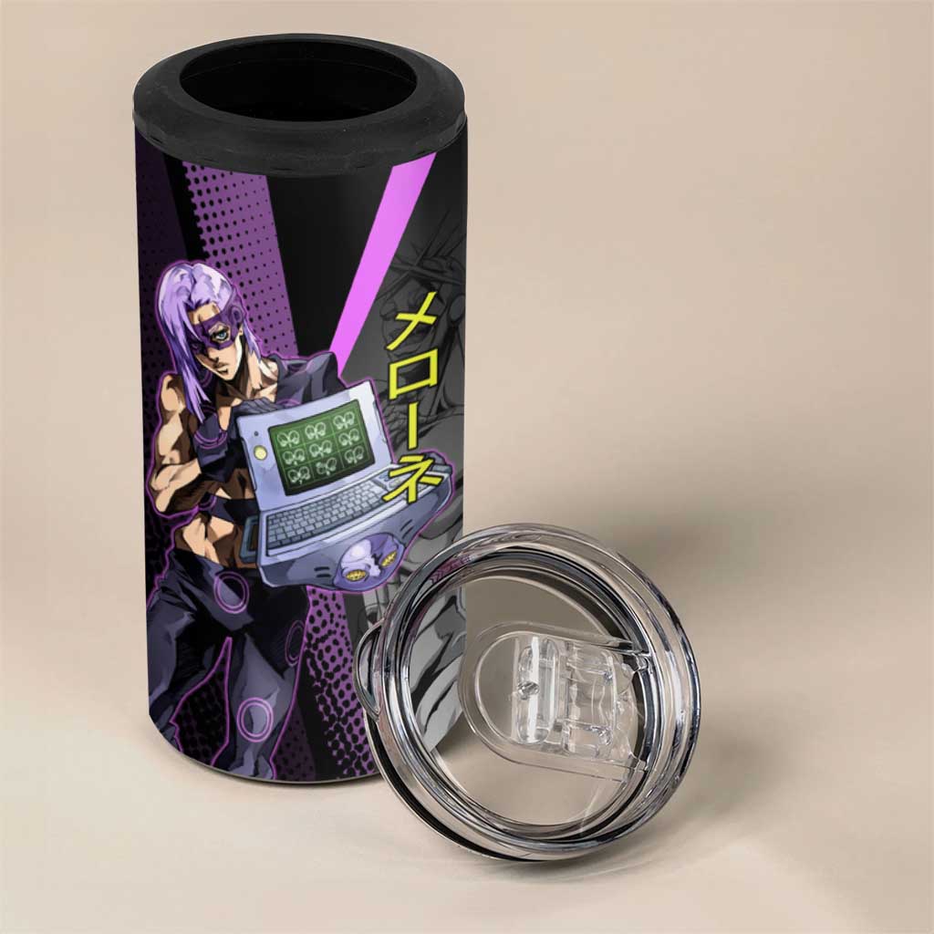 Melone JoJo’s Bizarre Adventure 4 in 1 Can Cooler Tumbler with Laptop-Featured Stand Display - The Mazicc