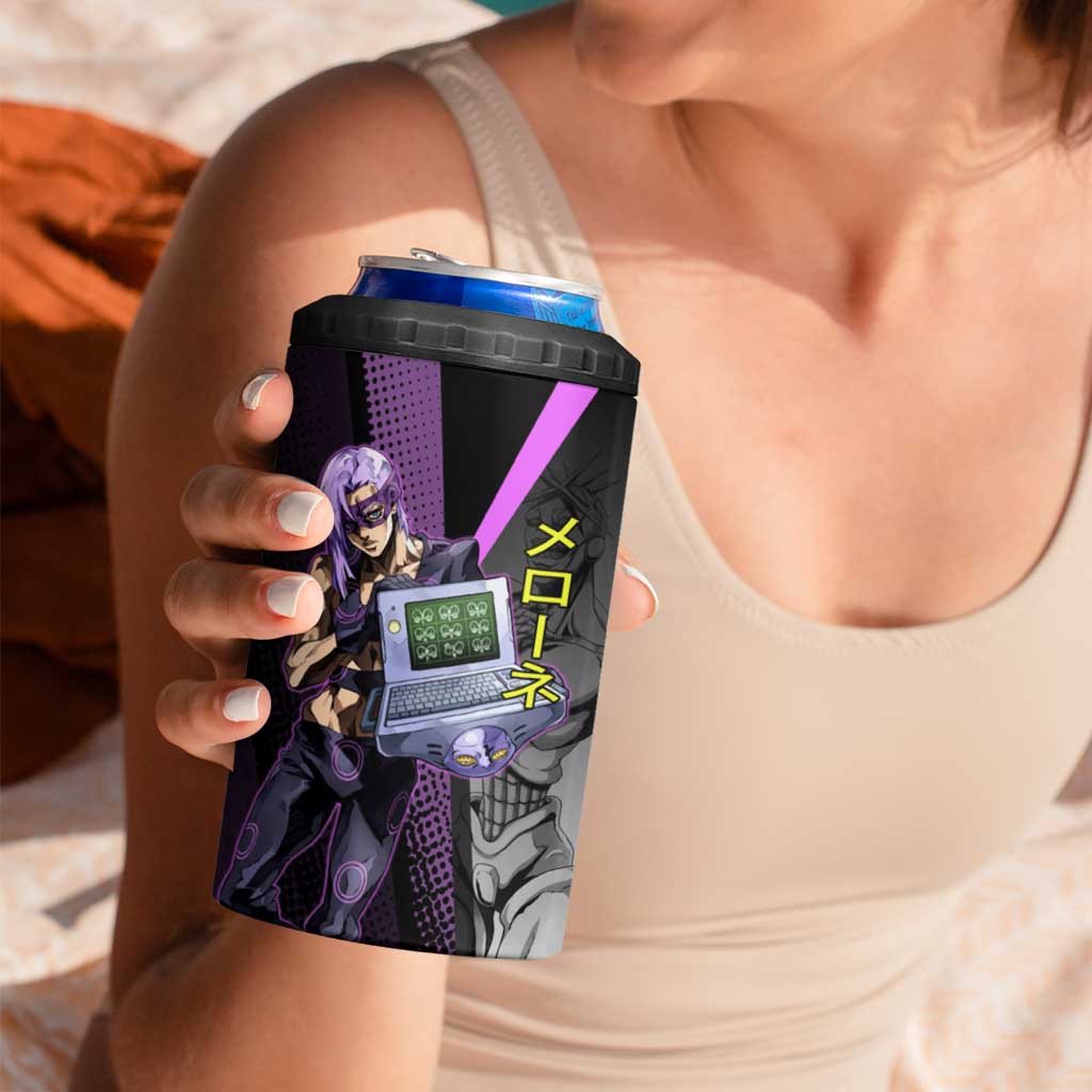 Melone JoJo’s Bizarre Adventure 4 in 1 Can Cooler Tumbler with Laptop-Featured Stand Display - The Mazicc