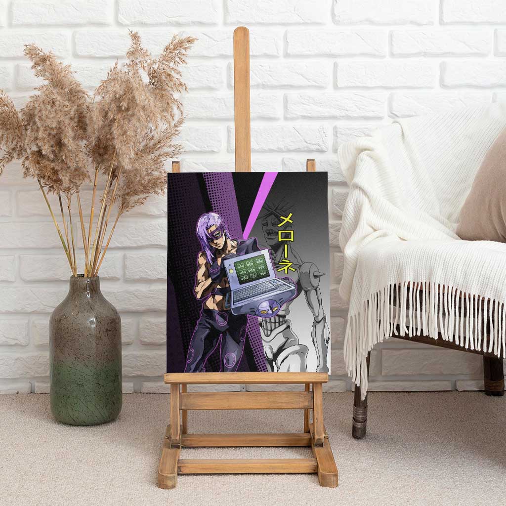 Melone JoJo’s Bizarre Adventure Canvas Wall Art with Laptop-Featured Stand Display - The Mazicc