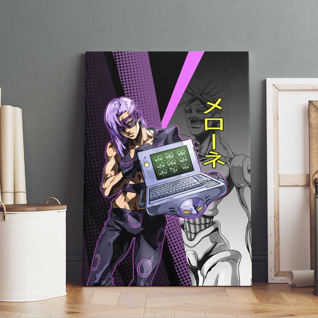 Melone JoJo’s Bizarre Adventure Canvas Wall Art with Laptop-Featured Stand Display - The Mazicc