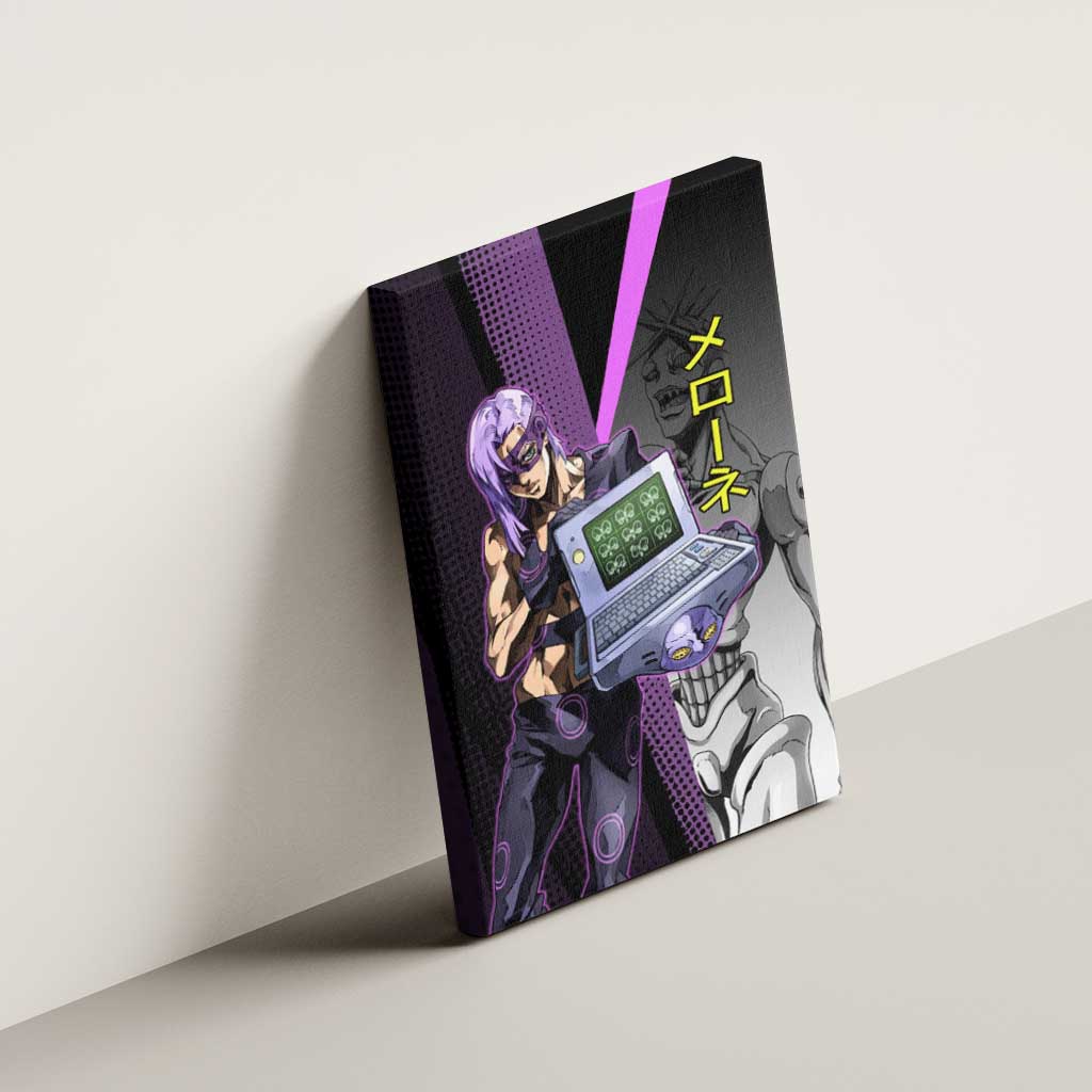 Melone JoJo’s Bizarre Adventure Canvas Wall Art with Laptop-Featured Stand Display - The Mazicc