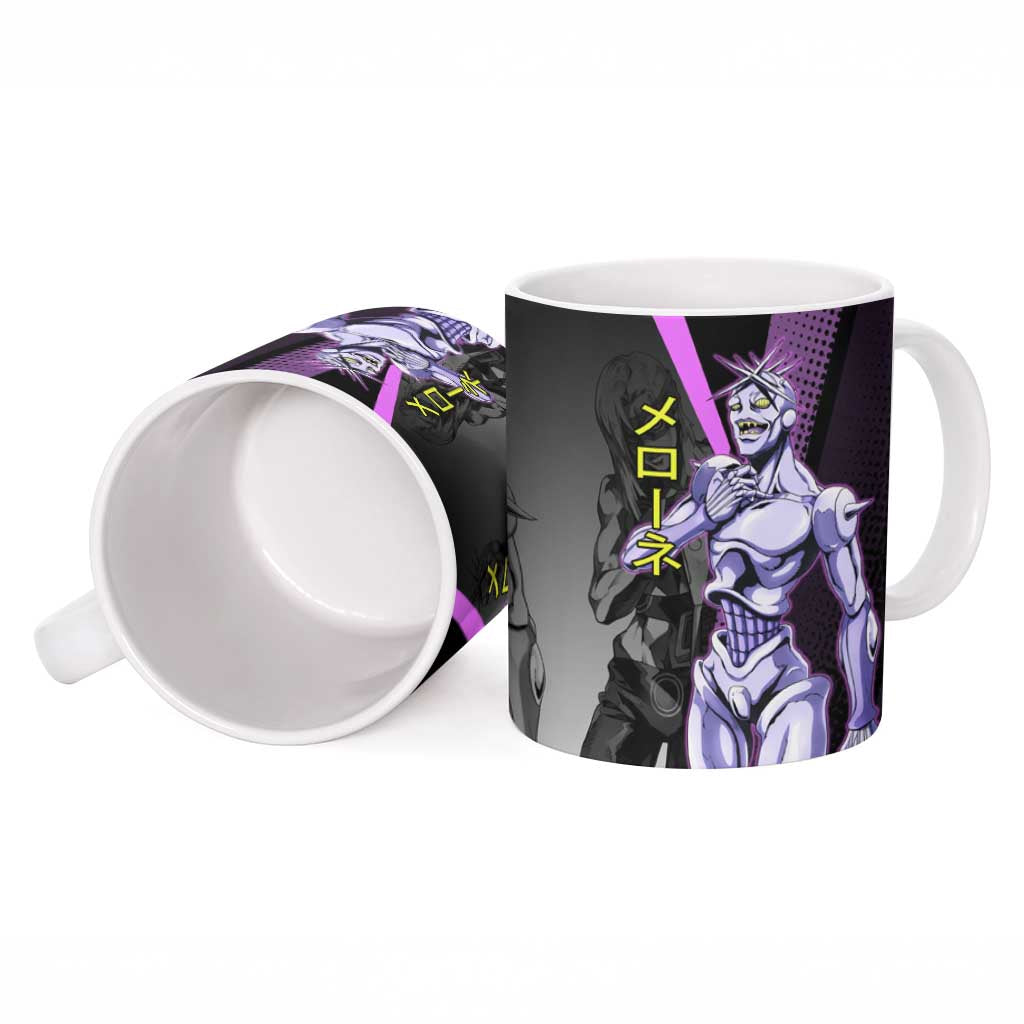 Melone JoJo’s Bizarre Adventure Ceramic Mug with Laptop-Featured Stand Display - The Mazicc