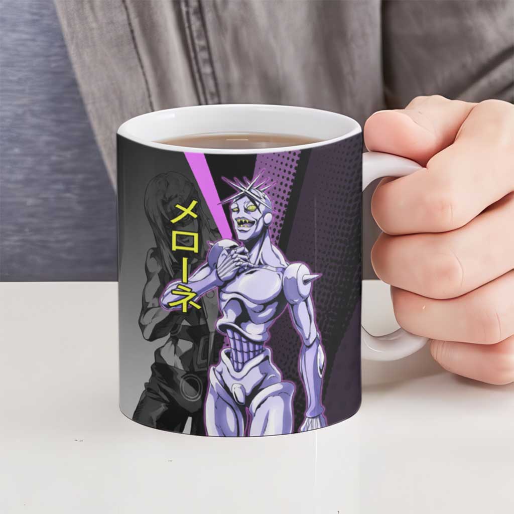 Melone JoJo’s Bizarre Adventure Ceramic Mug with Laptop-Featured Stand Display - The Mazicc