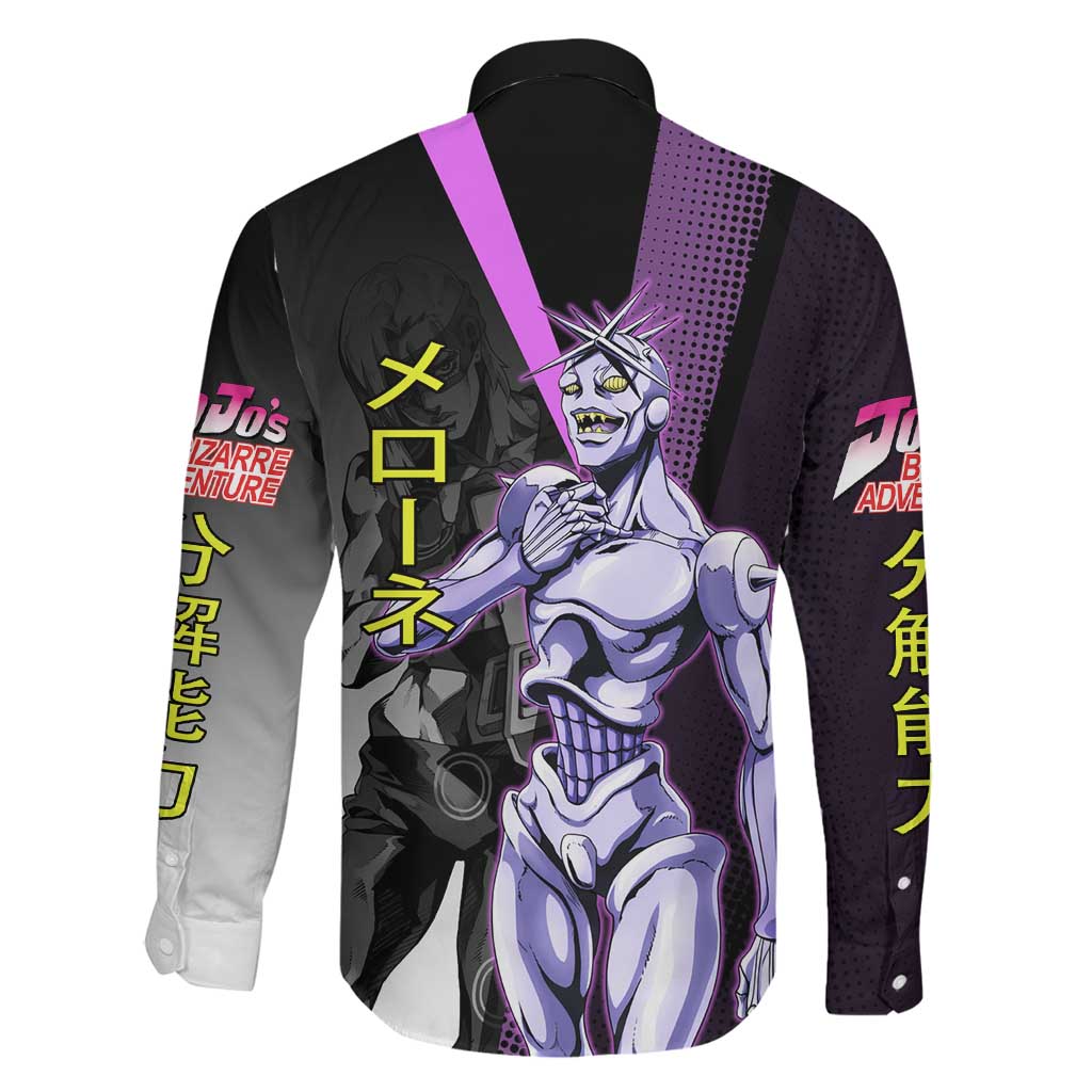 Melone JoJo’s Bizarre Adventure Family Matching Off Shoulder Short Dress and Hawaiian Shirt with Laptop-Featured Stand Display