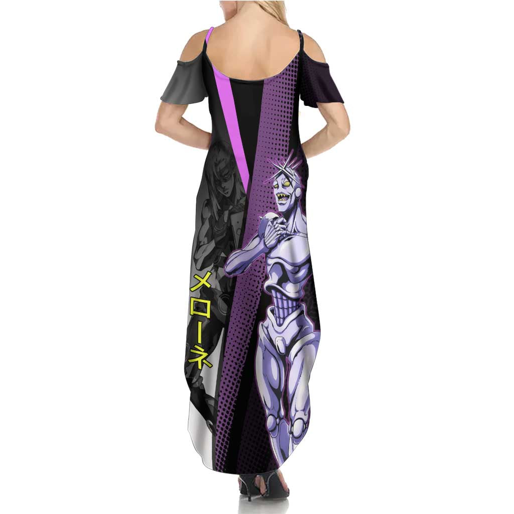 Melone JoJo’s Bizarre Adventure Family Matching Summer Maxi Dress and Hawaiian Shirt with Laptop-Featured Stand Display