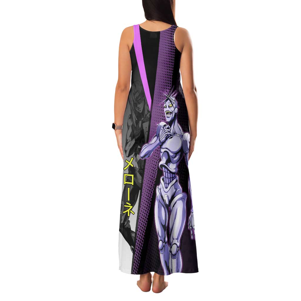 Melone JoJo’s Bizarre Adventure Family Matching Tank Maxi Dress and Hawaiian Shirt with Laptop-Featured Stand Display