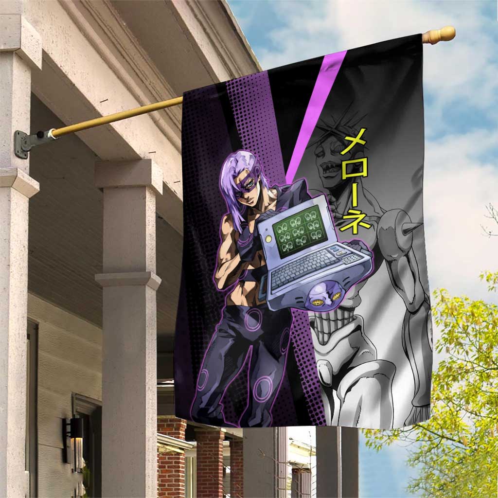 Melone JoJo’s Bizarre Adventure Garden Flag with Laptop-Featured Stand Display - The Mazicc