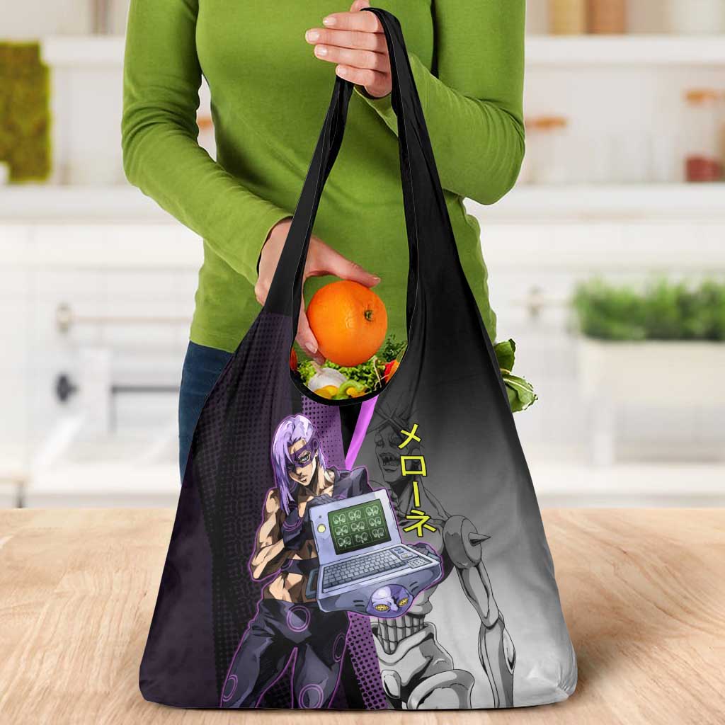 Melone JoJo’s Bizarre Adventure Grocery Bag with Laptop-Featured Stand Display - The Mazicc