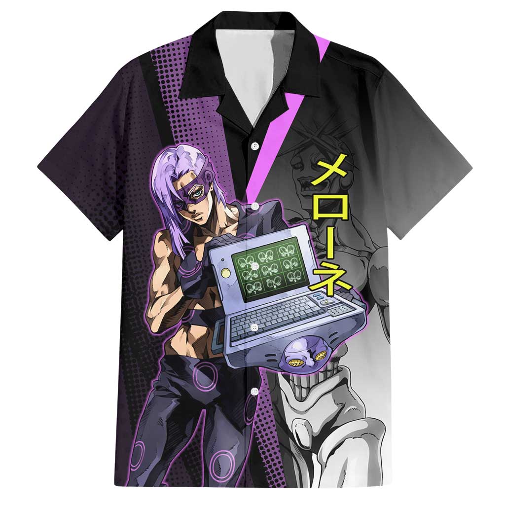 Melone JoJo’s Bizarre Adventure Hawaiian Shirt with Laptop-Featured Stand Display - The Mazicc
