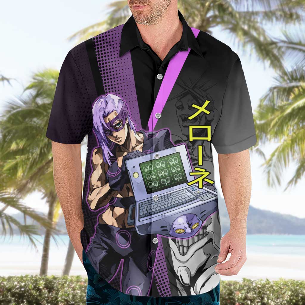 Melone JoJo’s Bizarre Adventure Hawaiian Shirt with Laptop-Featured Stand Display - The Mazicc
