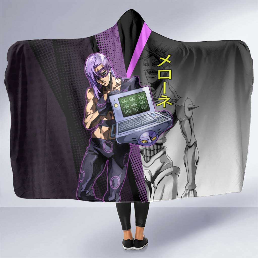 Melone JoJo’s Bizarre Adventure Hooded Blanket with Laptop-Featured Stand Display - The Mazicc