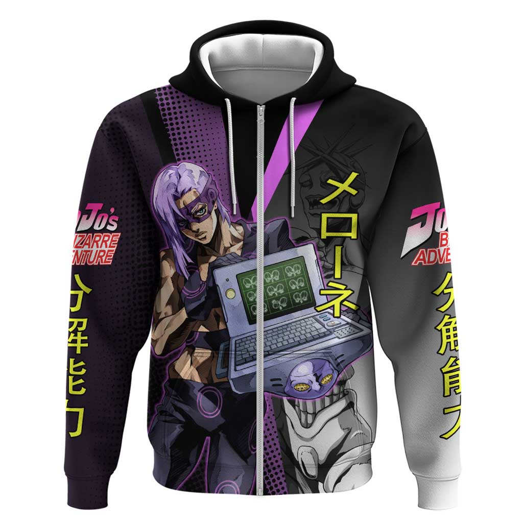 Melone JoJo’s Bizarre Adventure Hoodie with Laptop-Featured Stand Display - The Mazicc