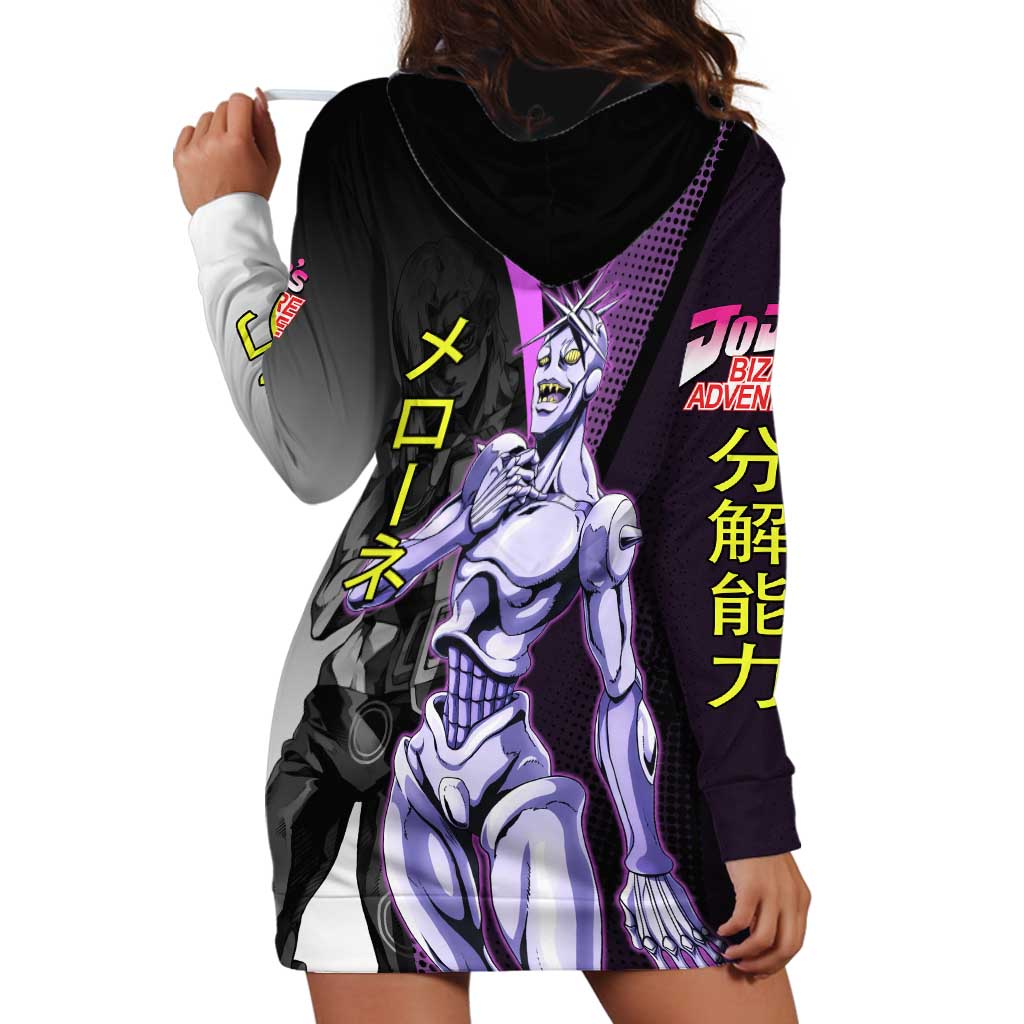 Melone JoJo’s Bizarre Adventure Hoodie Dress with Laptop-Featured Stand Display - The Mazicc