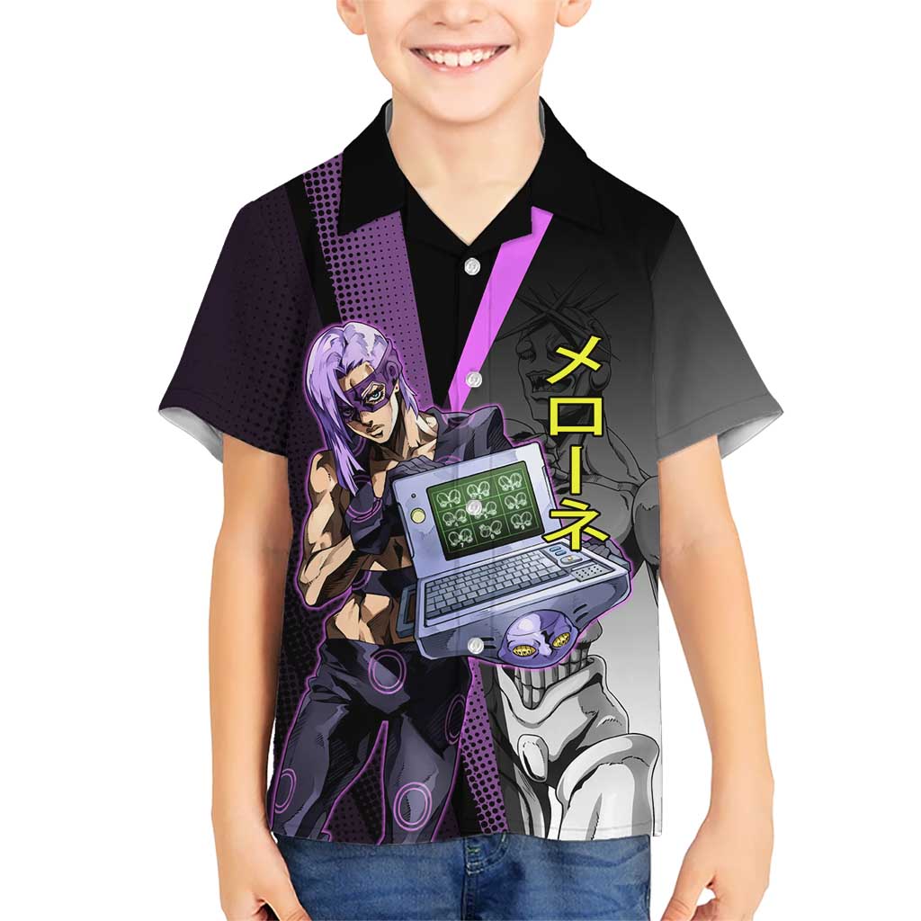 Melone JoJo’s Bizarre Adventure Kid Hawaiian Shirt with Laptop-Featured Stand Display - The Mazicc