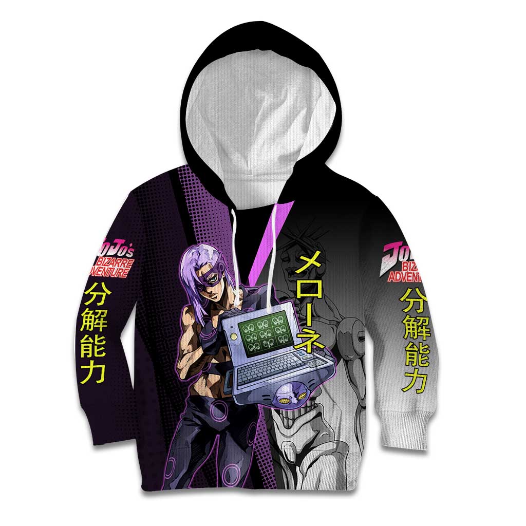 Melone JoJo’s Bizarre Adventure Kid Hoodie with Laptop-Featured Stand Display - The Mazicc