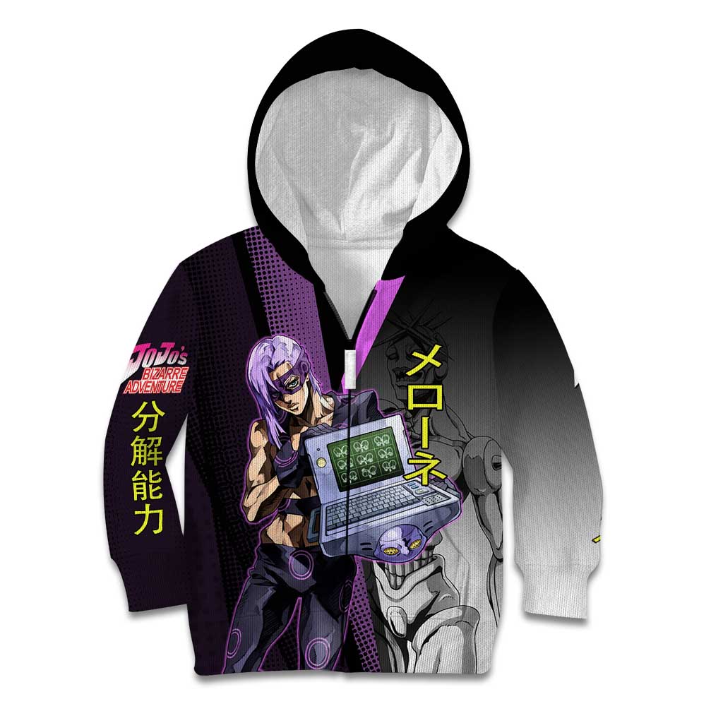 Melone JoJo’s Bizarre Adventure Kid Hoodie with Laptop-Featured Stand Display - The Mazicc