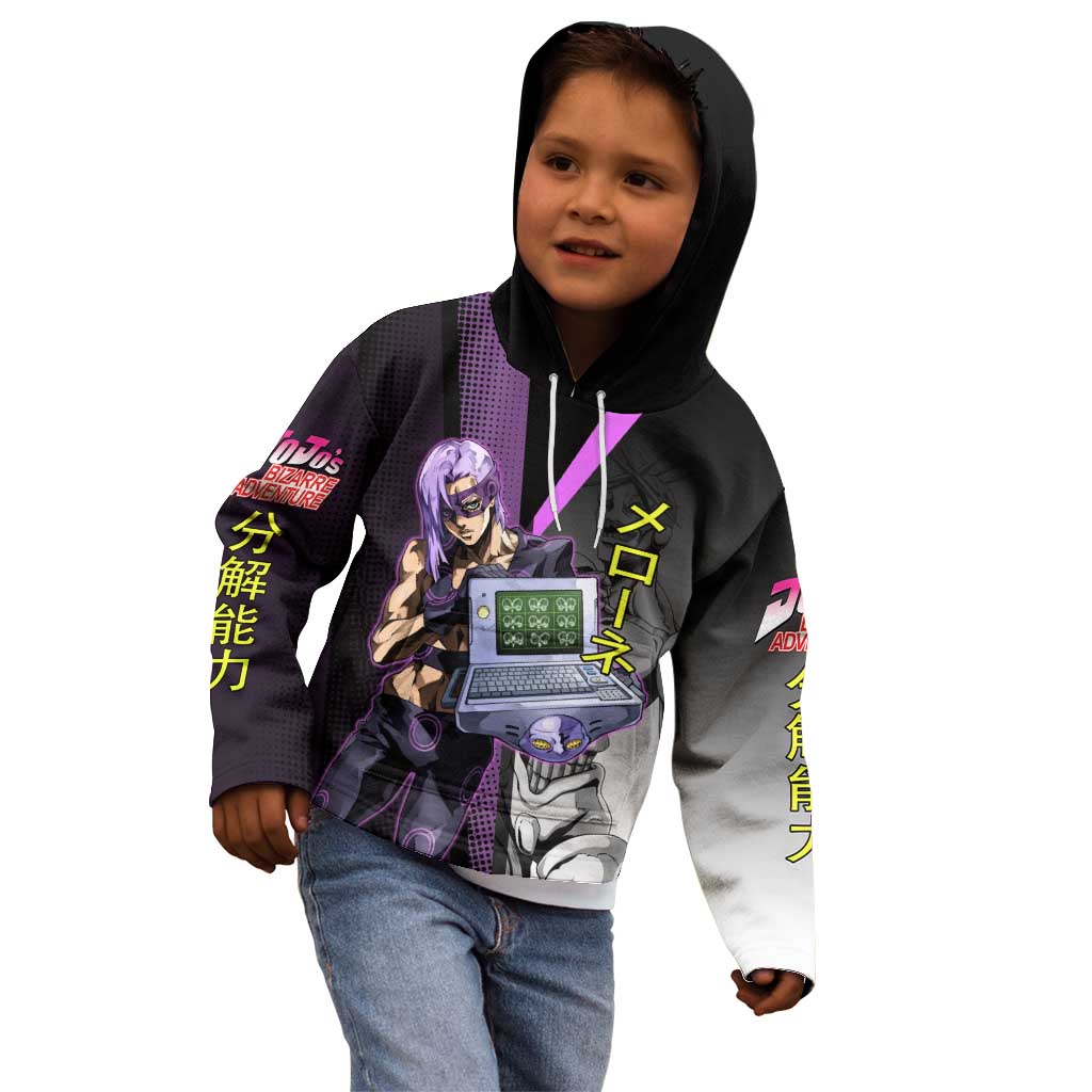 Melone JoJo’s Bizarre Adventure Kid Hoodie with Laptop-Featured Stand Display - The Mazicc