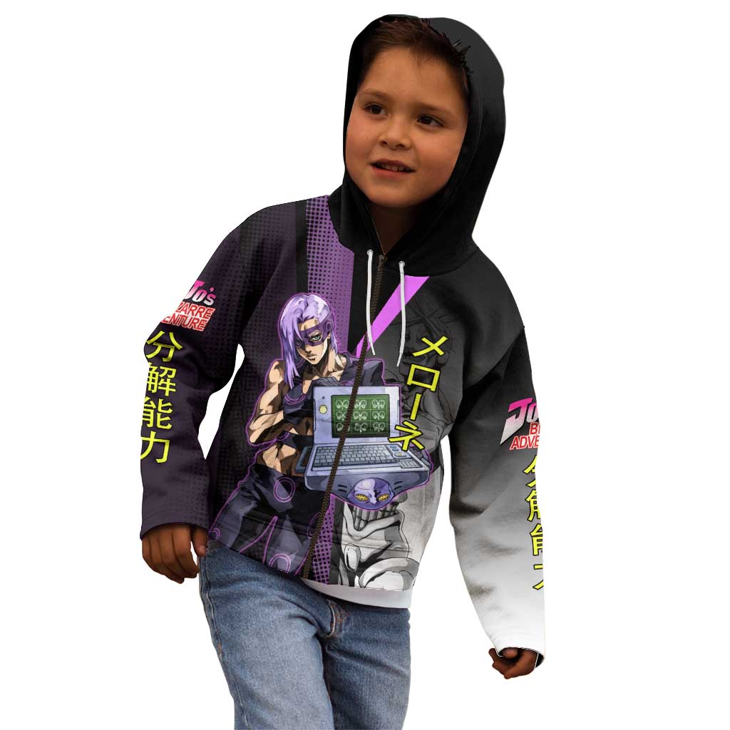 Melone JoJo’s Bizarre Adventure Kid Hoodie with Laptop-Featured Stand Display - The Mazicc
