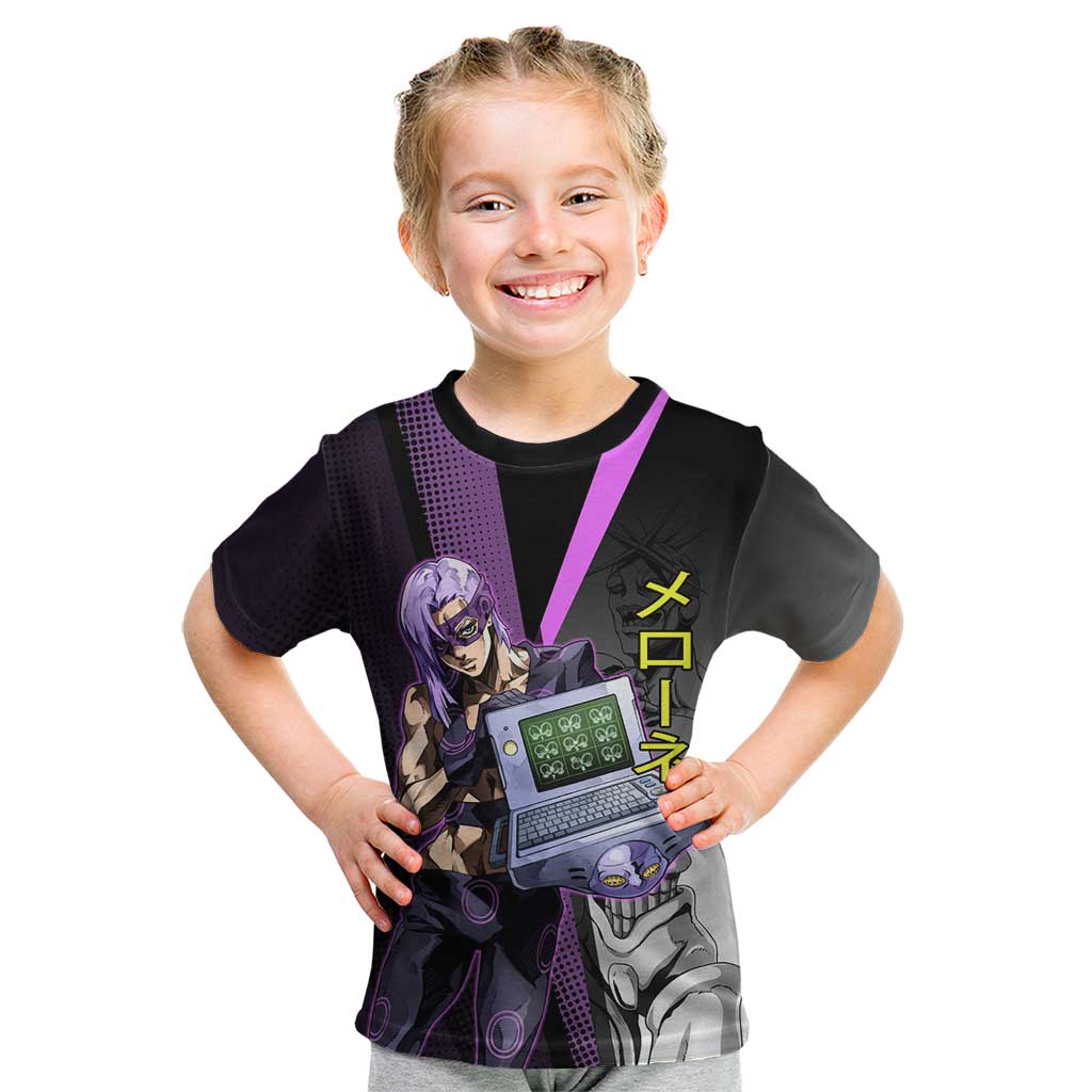 Melone JoJo’s Bizarre Adventure Kid T Shirt with Laptop-Featured Stand Display - The Mazicc