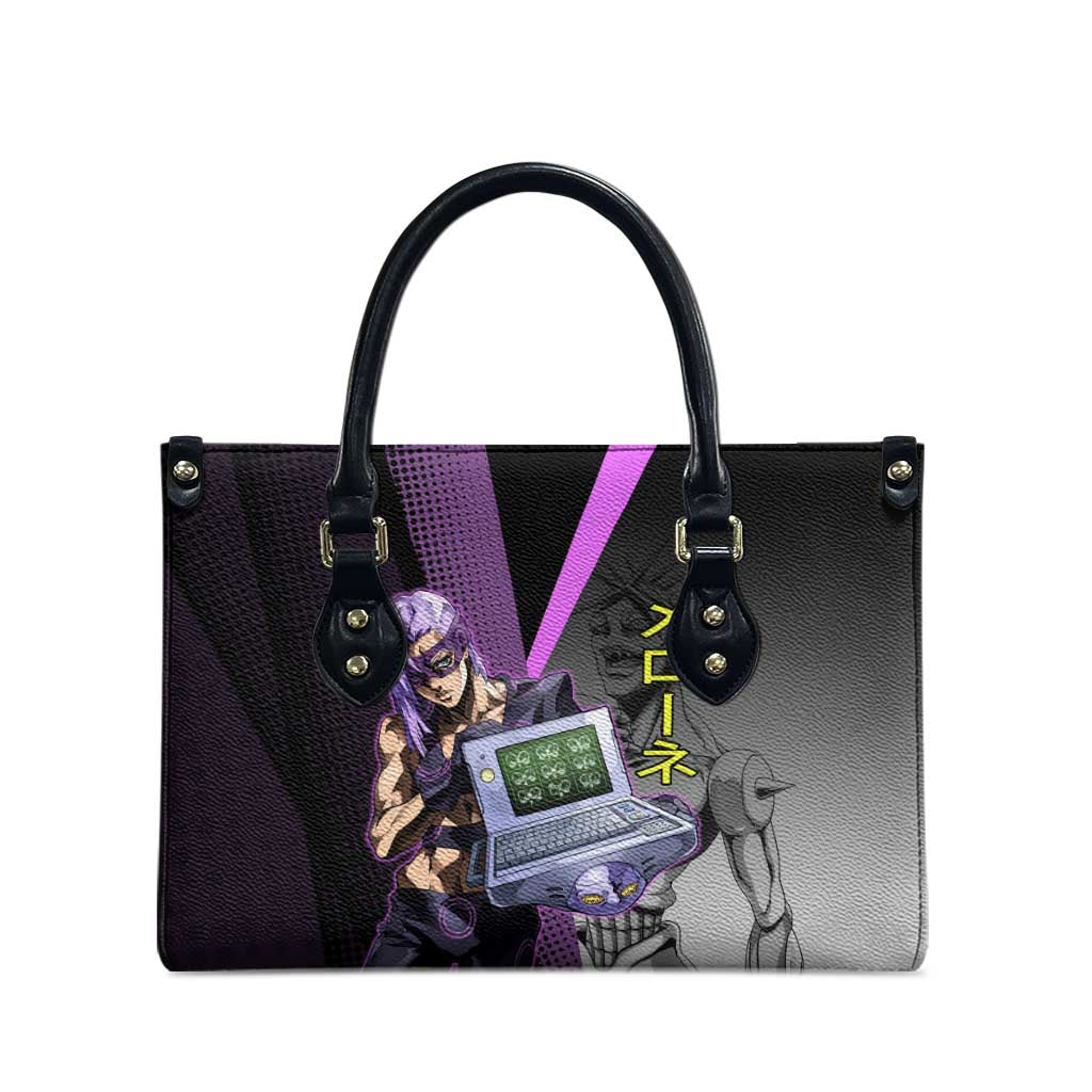 Melone JoJo’s Bizarre Adventure Leather Bag with Laptop-Featured Stand Display - The Mazicc