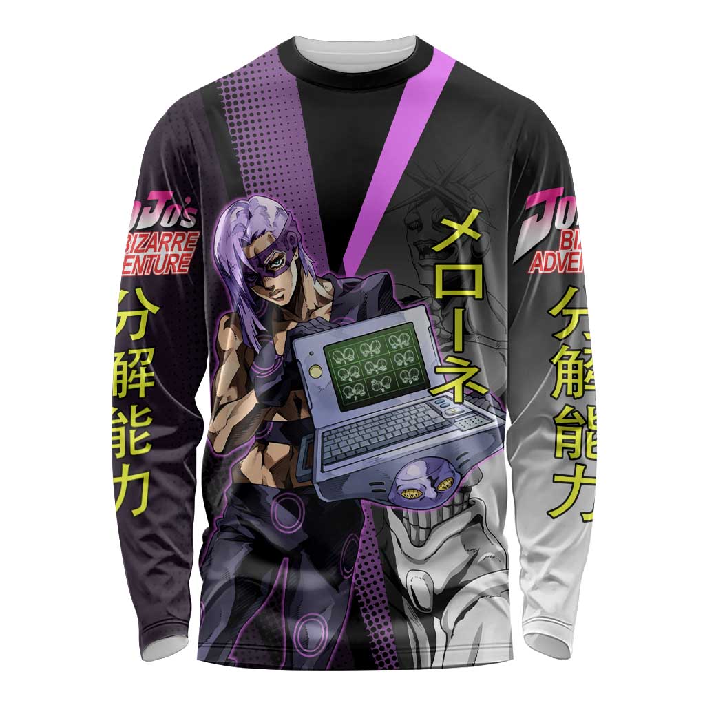 Melone JoJo’s Bizarre Adventure Long Sleeve Shirt with Laptop-Featured Stand Display - The Mazicc