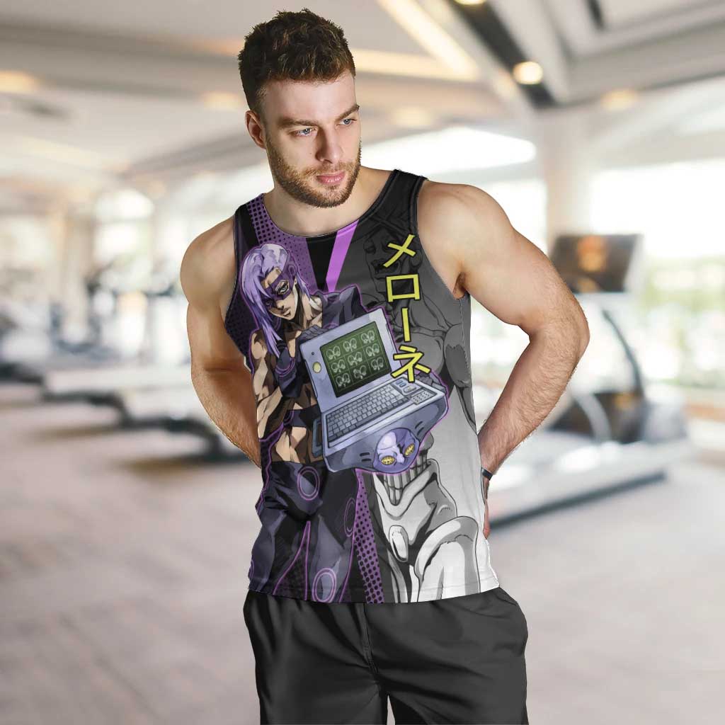Melone JoJo’s Bizarre Adventure Men Tank Top with Laptop-Featured Stand Display - The Mazicc