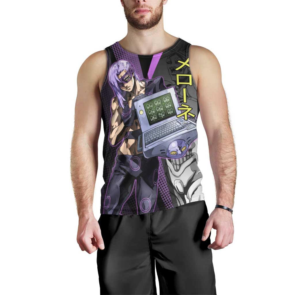Melone JoJo’s Bizarre Adventure Men Tank Top with Laptop-Featured Stand Display - The Mazicc