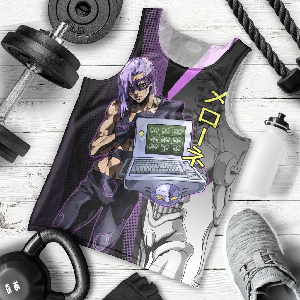 Melone JoJo’s Bizarre Adventure Men Tank Top with Laptop-Featured Stand Display - The Mazicc