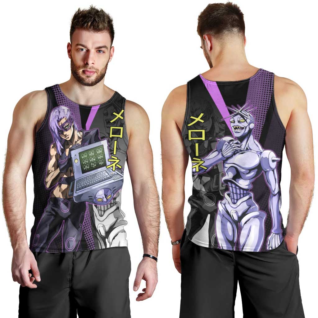 Melone JoJo’s Bizarre Adventure Men Tank Top with Laptop-Featured Stand Display - The Mazicc