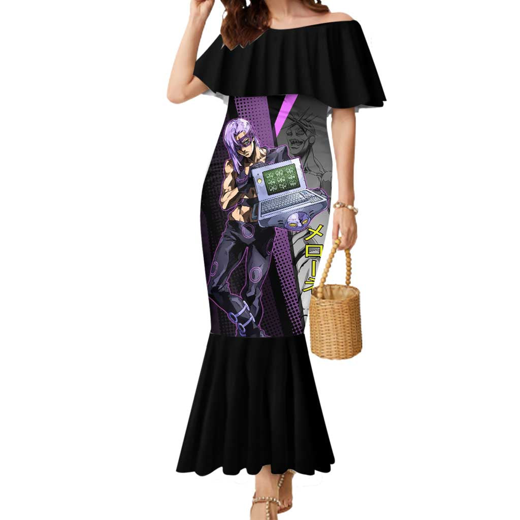 Melone JoJo’s Bizarre Adventure Mermaid Dress with Laptop-Featured Stand Display - The Mazicc