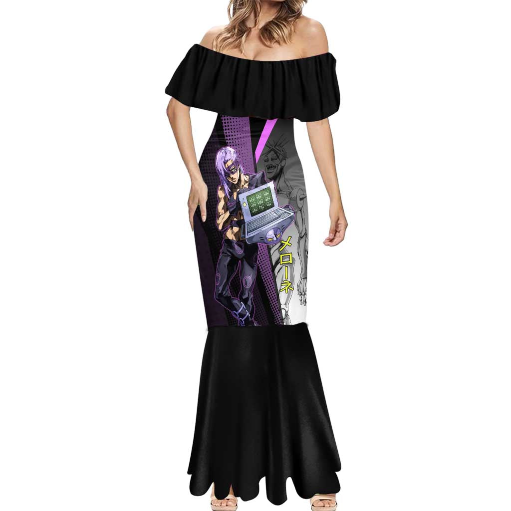Melone JoJo’s Bizarre Adventure Mermaid Dress with Laptop-Featured Stand Display - The Mazicc