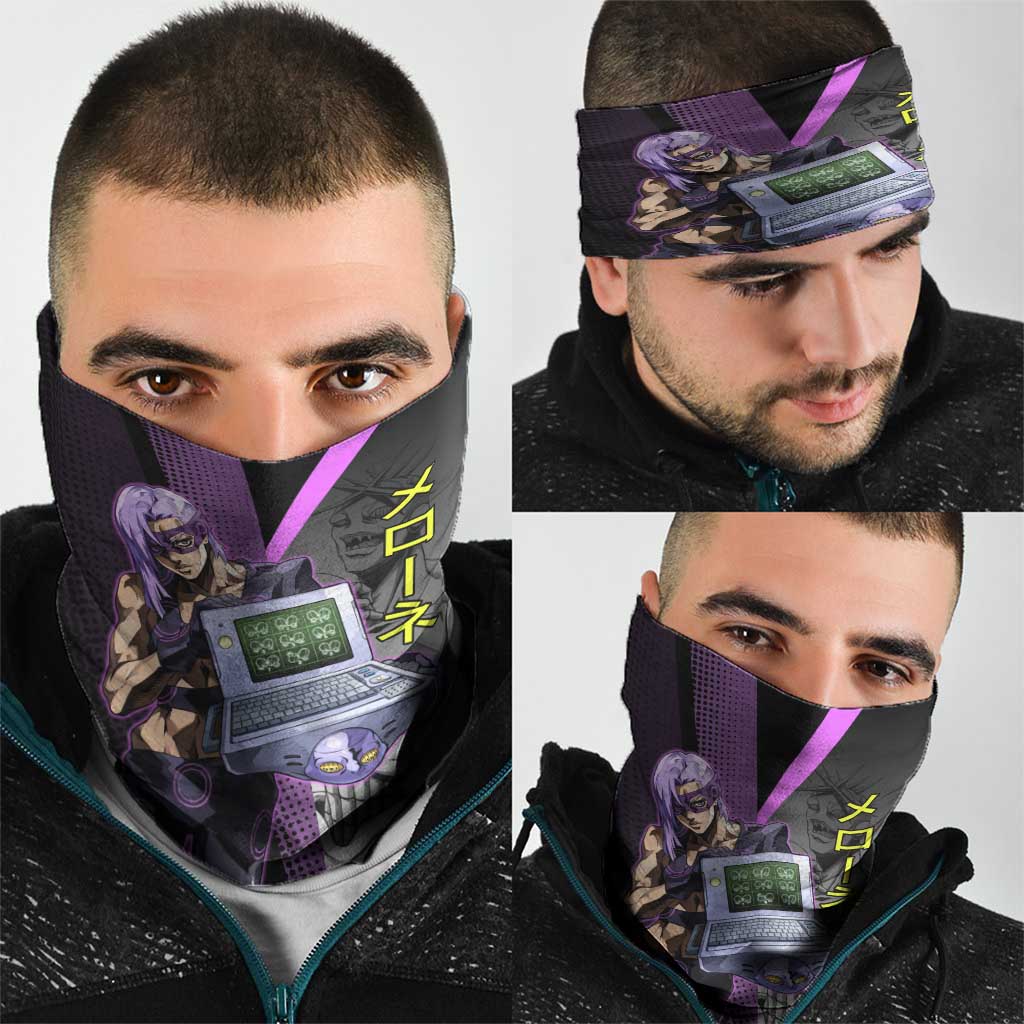 Melone JoJo’s Bizarre Adventure Neck Gaiter with Laptop-Featured Stand Display - The Mazicc