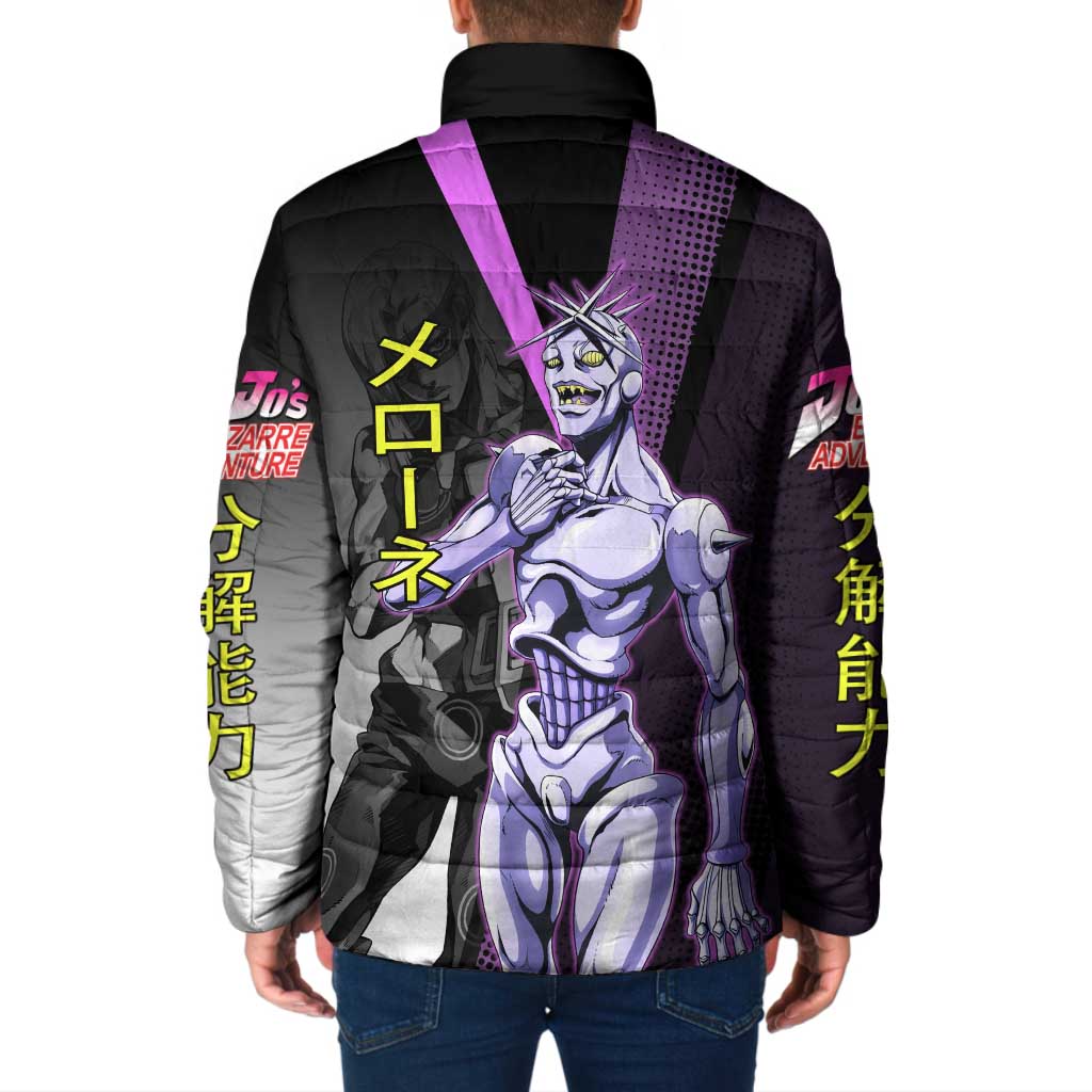 Melone JoJo’s Bizarre Adventure Padded Jacket with Laptop-Featured Stand Display - The Mazicc