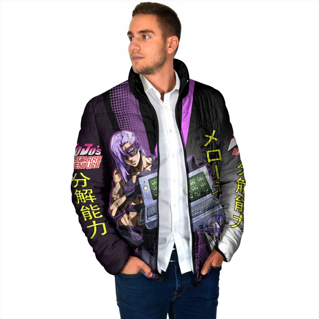 Melone JoJo’s Bizarre Adventure Padded Jacket with Laptop-Featured Stand Display - The Mazicc