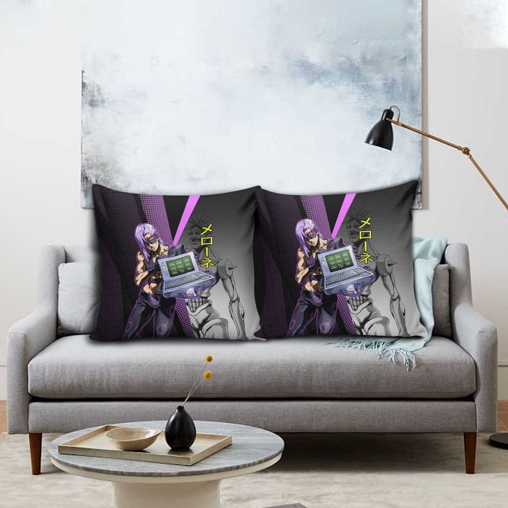 Melone JoJo’s Bizarre Adventure Pillow Cover with Laptop-Featured Stand Display - The Mazicc